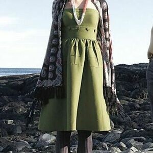 Maeve Anthropologie Button Belted High Rise MIDI Skirt